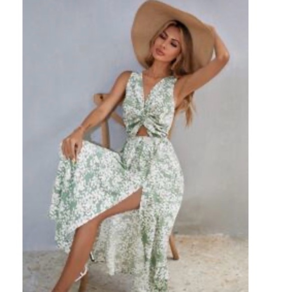 Floral Green Dress